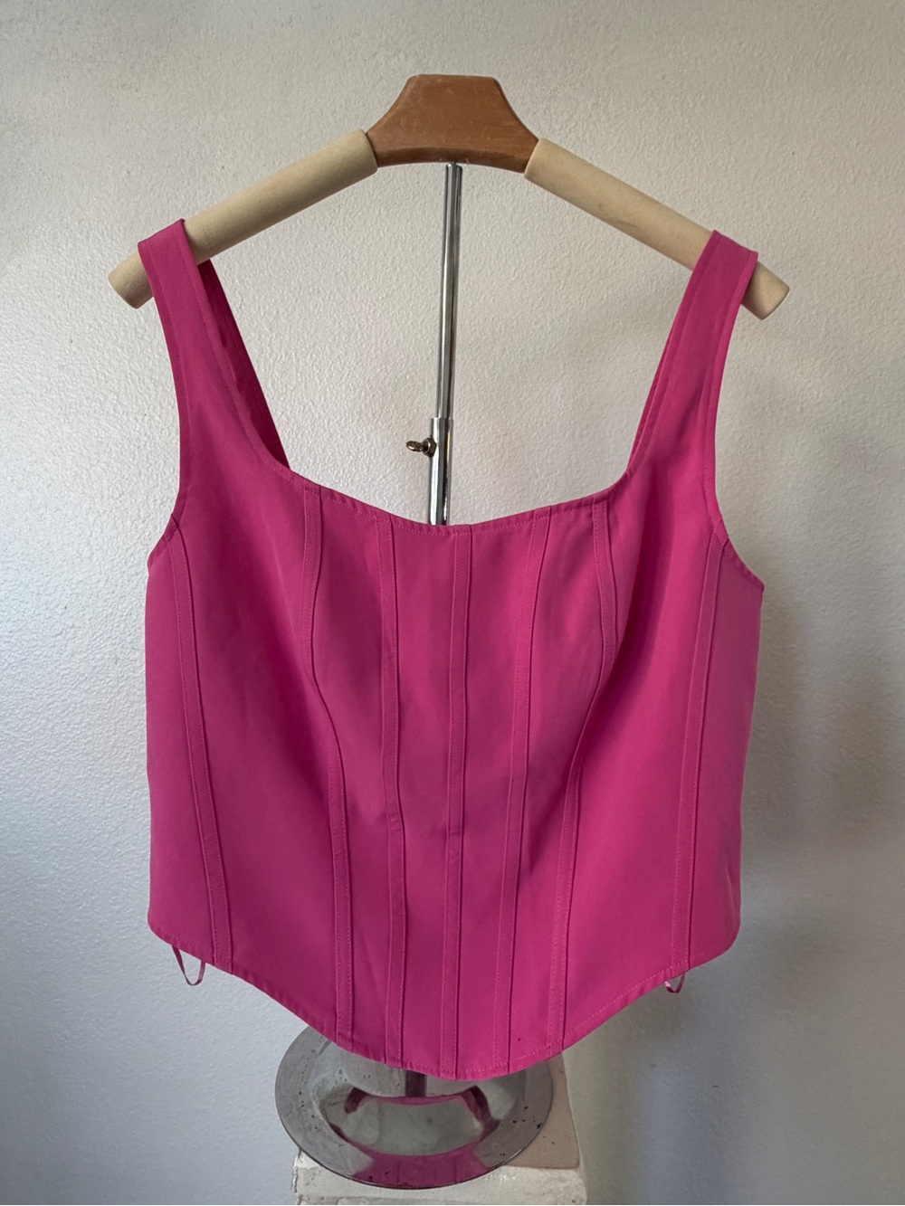 Sincerely Jules Fuchsia Structured Corset Crop Top